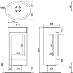 Estufa de gas Tali 3 caras o frontal (con pie y laterales rectos) - Imagen 2