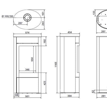 Estufa de gas Tali XL - frontal (laterales curvos) - Imagen 2