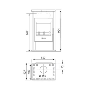 Estufa de leña Júpiter Gris - Imagen 2