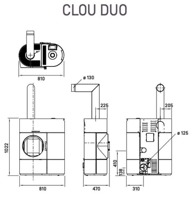Estufa de leña y pellet Clou Duo - Imagen 3