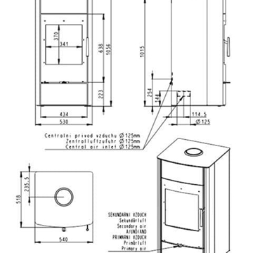 Estufa de leña calefactora Espera 03W (Metálica) - Imagen 2