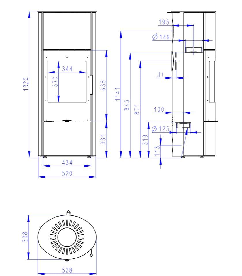 Estufa de leña Evora H30 AKUM (Metálica) - Imagen 3