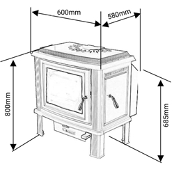 Estufa de leña fundición C3 8kW esmaltada - Imagen 2