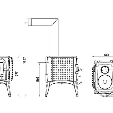 Estufa de leña G1 con panel de convección - Imagen 2