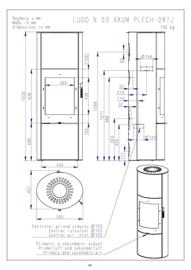 Estufa de leña Lugo N03 Akum - Imagen 2