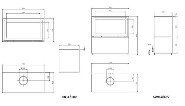 Estufa de leña M Design Venus in the Box 850 - Imagen 3