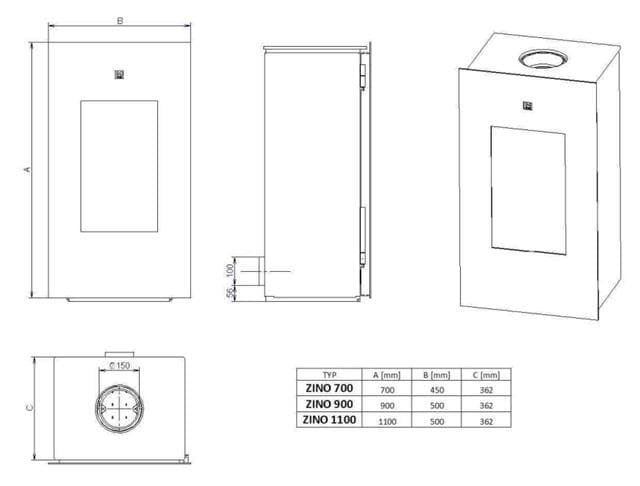 Estufa de leña M Design Zino 1100 - Imagen 4