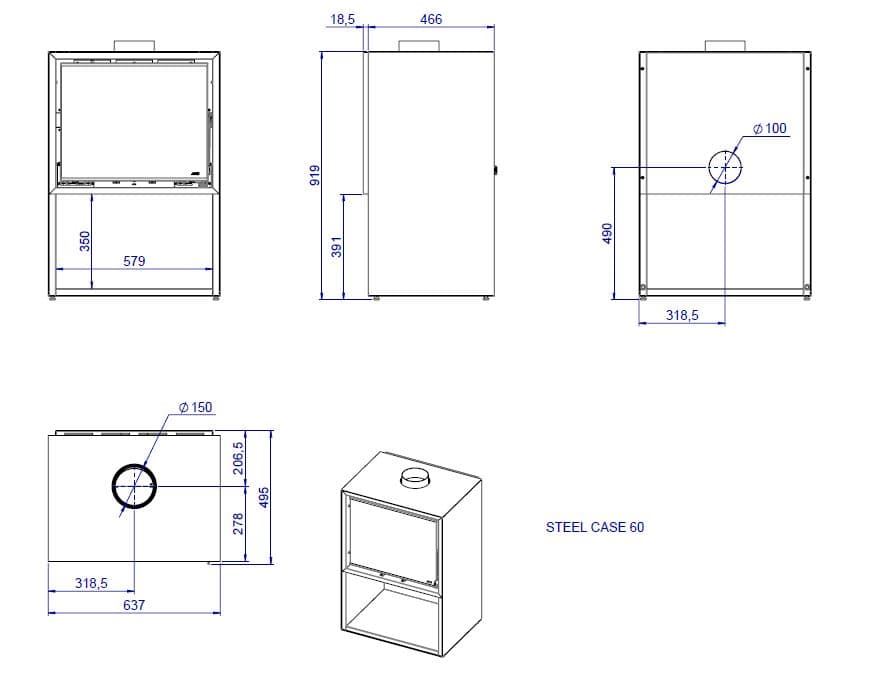 Estufa de leña MCZ Steel Case 60 - Imagen 4