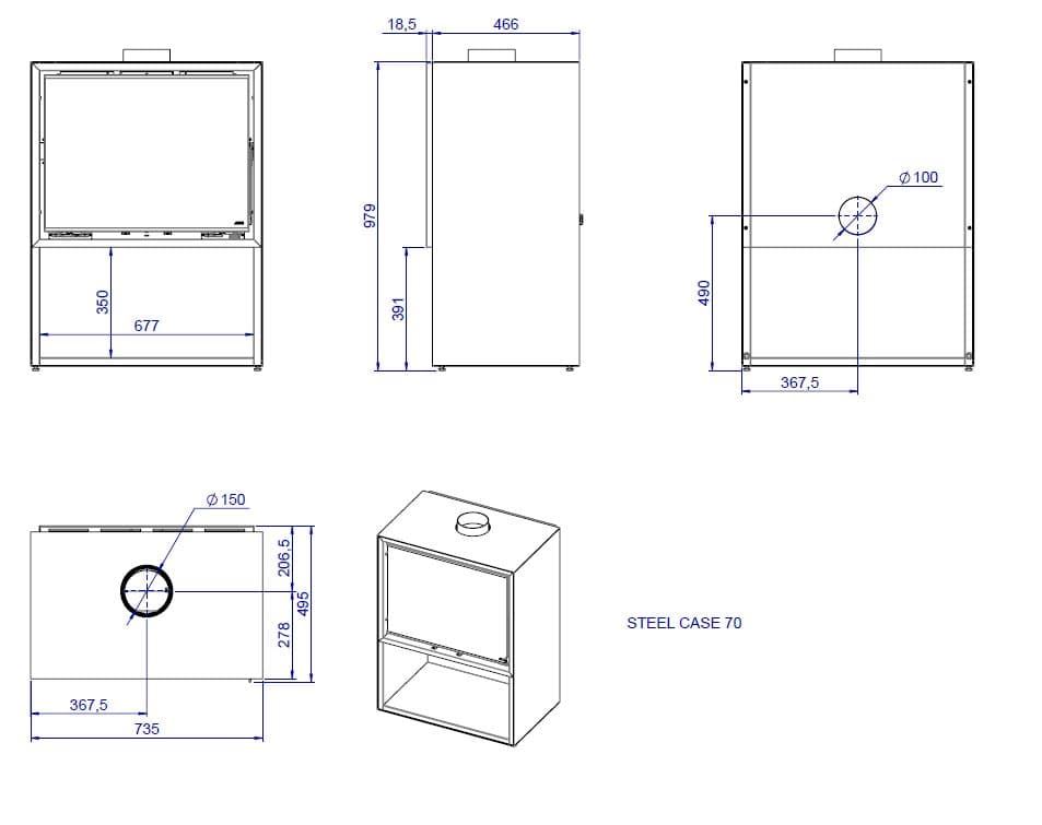 Estufa de leña MCZ Steel Case 70 - Imagen 4
