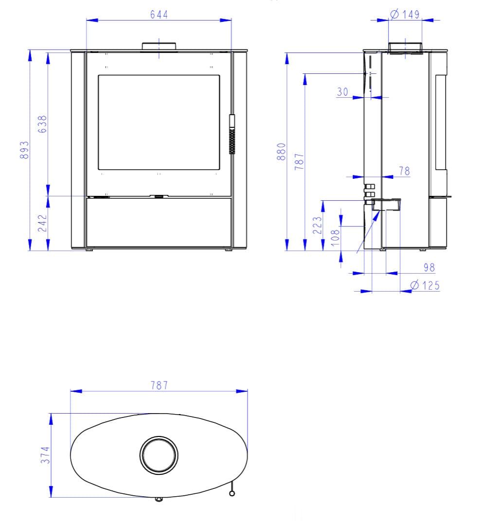 Estufa de leña Navia 30 metálica - Imagen 3