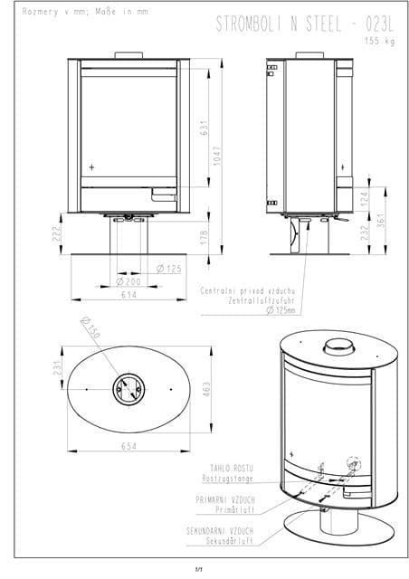 Estufa de leña New Stromboli N03 (Metálica y giratotira) - Imagen 3