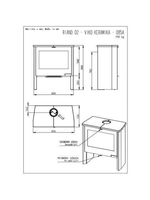 Estufa de leña Riano 02 (tapa cerámica) - Imagen 3