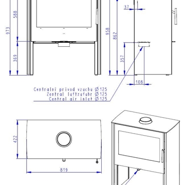Estufa de leña Riano 30 puerta metálica - Imagen 2