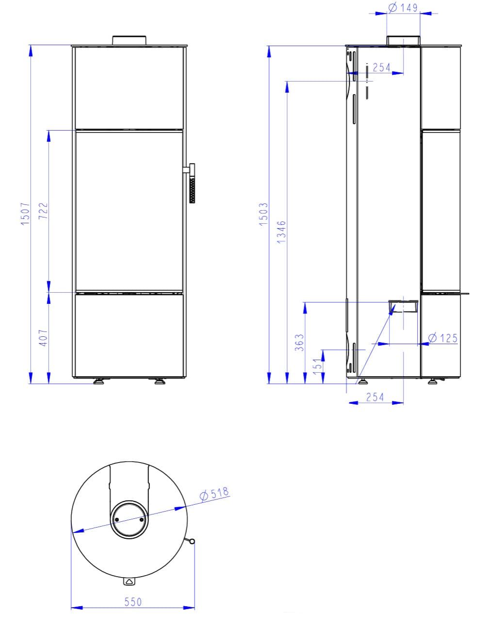 Estufa de leña Soria H30 metálica - Imagen 4
