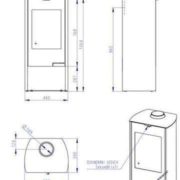 Estufa de leña Tala N06 metálica - Imagen 2