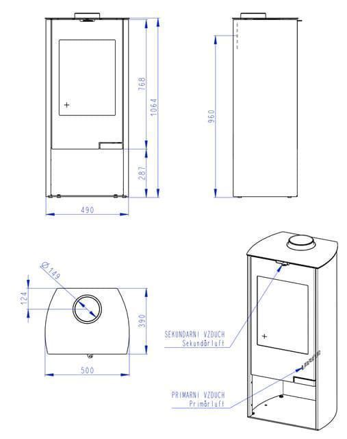 Estufa de leña Tala N06 metálica - Imagen 3
