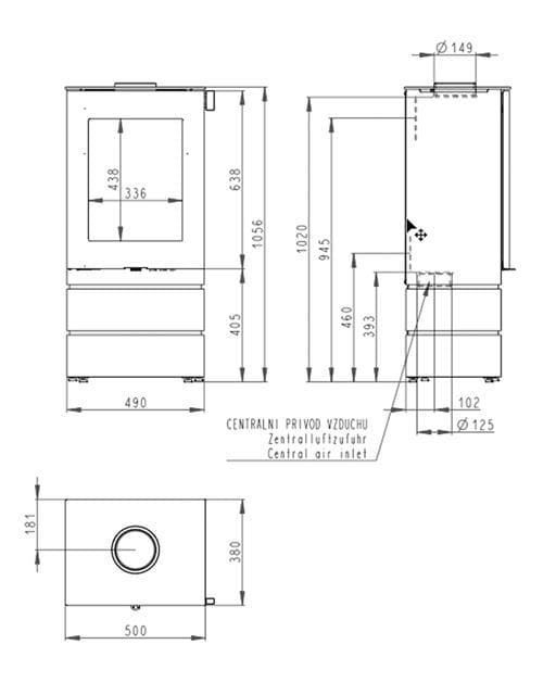 Estufa de leña Teon L03 (metálica) - Imagen 3