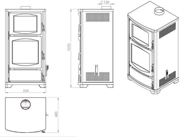 Estufa de leña TS16 (con horno) - Imagen 3