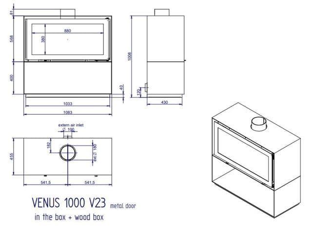 Estufa de leña Venus in the Box 1000 - Imagen 6