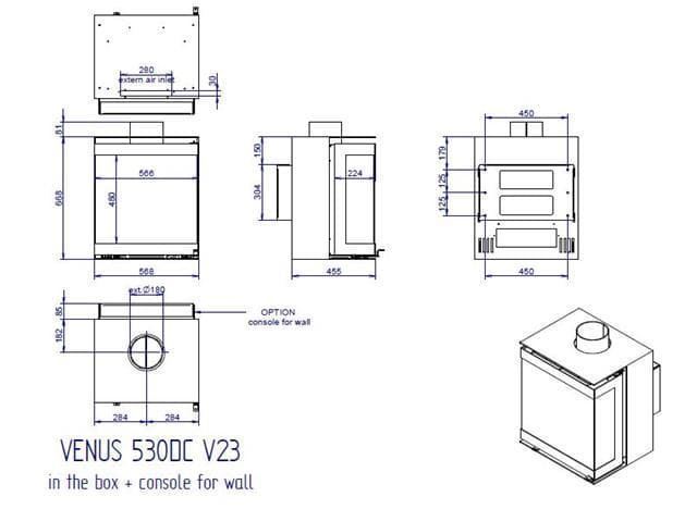 Estufa de leña Venus in the Box 530 - 3 caras - Imagen 3