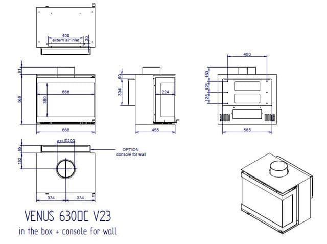 Estufa de leña Venus in the Box 630 - 3 caras - Imagen 3