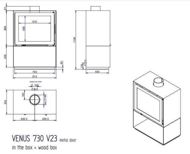 Estufa de leña Venus in the Box 730 - Imagen 6