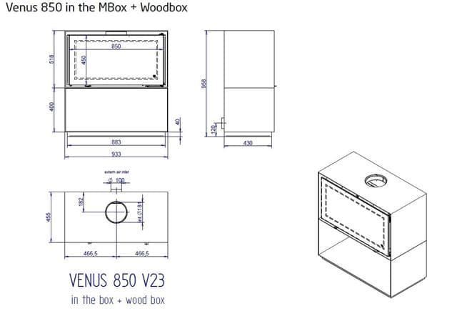 Estufa de leña Venus in the Box 850 - Imagen 7