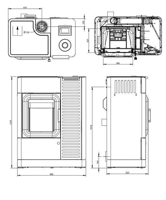 Estufa de leña y pellet Mo Duo Cook - Imagen 2