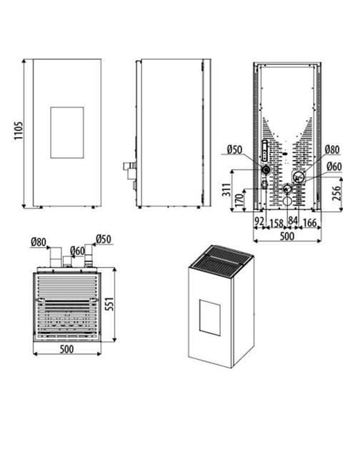 Estufa de pellet Aike Comfort Air 8 M1 - Imagen 4