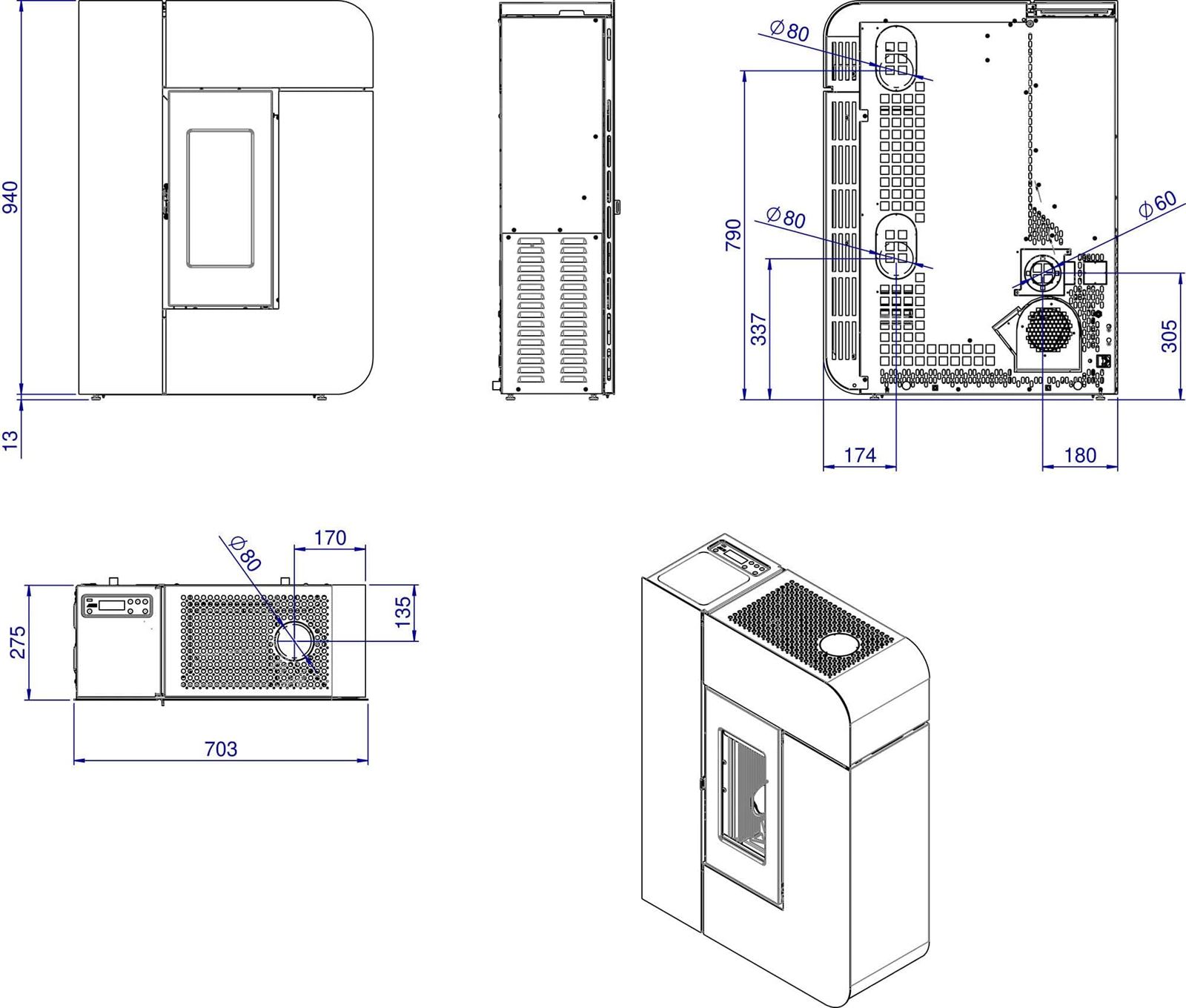 Estufa de pellet Alea Air 7 5S - Imagen 3