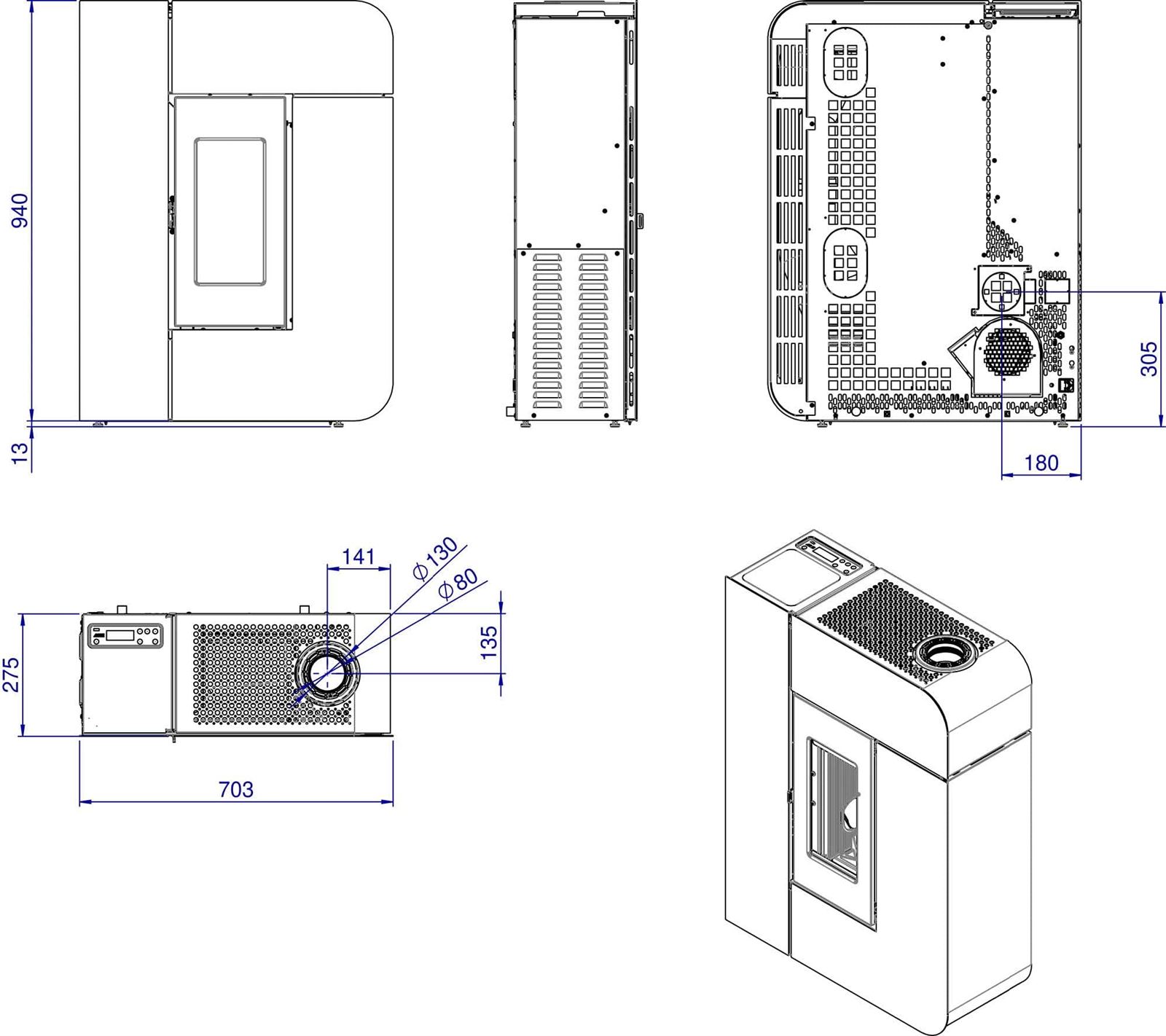 Estufa de pellet Alea Air 7 XUP 5S - Imagen 3