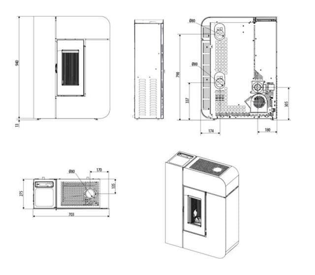 Estufa de pellet Alea Air 7 XUP S1 2022 - Imagen 3