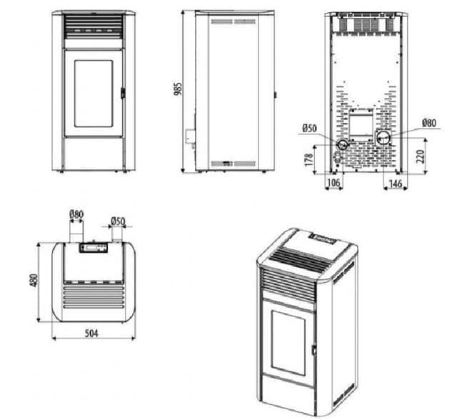 Estufa de pellet Camelia Air 8 metálica (Easy Connect) - Imagen 5