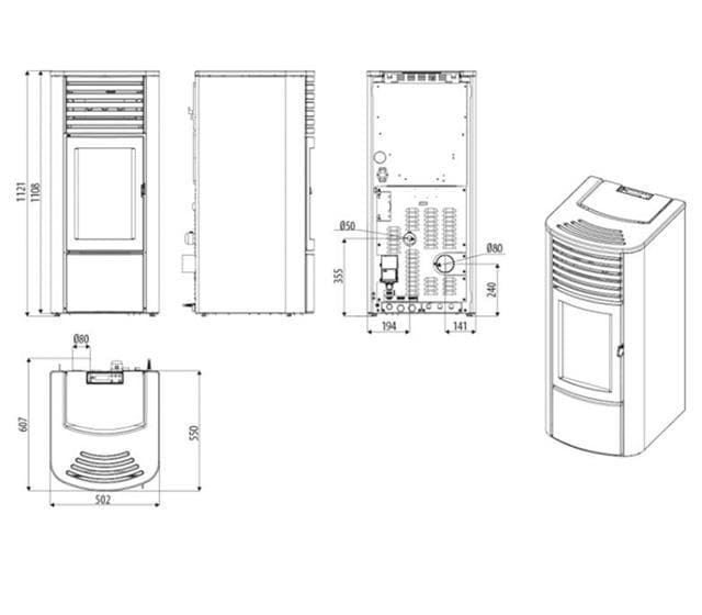 Estufa de pellet Clio Hydro 23kW S1 (Easy Connect) - Imagen 6