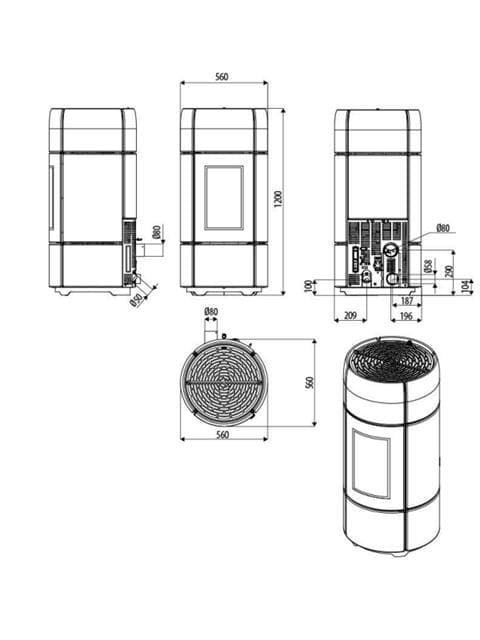 Estufa de pellet Curve Comfort Air 8 M1 - Imagen 5