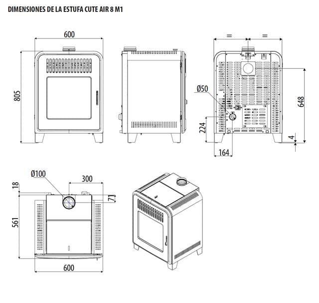 Estufa de pellet Cute Air M1+ - Imagen 3