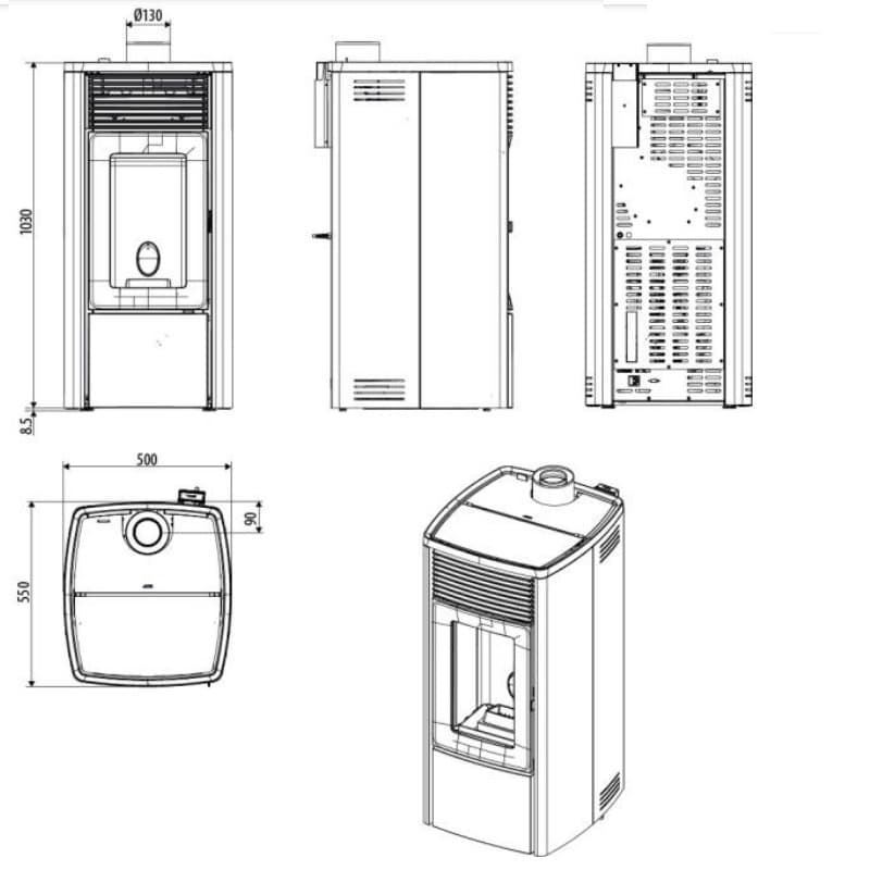 Estufa de pellet Ego Air 8kW UP M2+ - Imagen 6