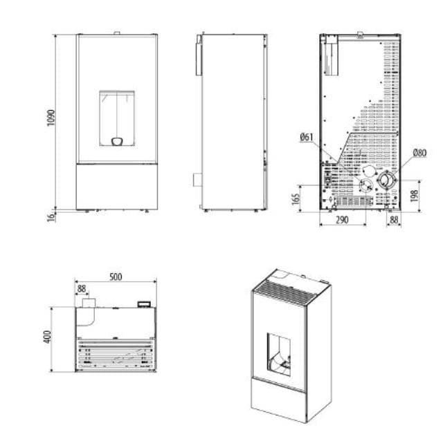 Estufa de pellet Eiko Natural Matic 8 CORE UP - Imagen 6
