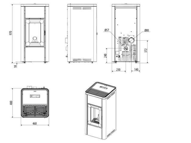 Estufa de pellet Ghea Air 6 R - Imagen 4