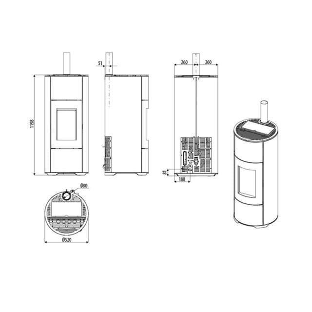 Estufa de pellet Halo Air 8 UP M1 UF - Imagen 5