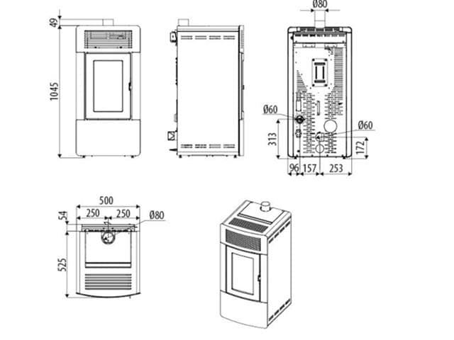 Estufa de pellet Malva Multiair 10 kW UP - Imagen 5