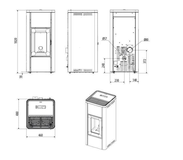 Estufa de pellet Mida air front 8 R - Imagen 3