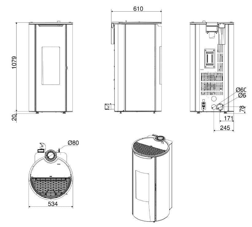 Estufa de pellet Mini Comfort Air 8 UPXUP - Imagen 4