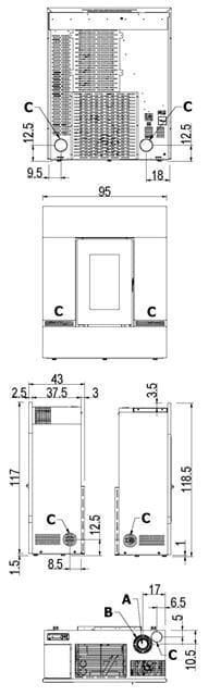 Estufa de pellet Mithos 12 Plus Up-Twin - Imagen 6