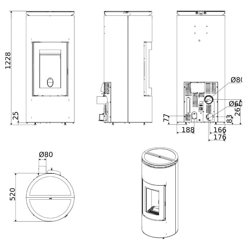 Estufa de pellet Mood Comfort Air Matic 8 R - Imagen 4