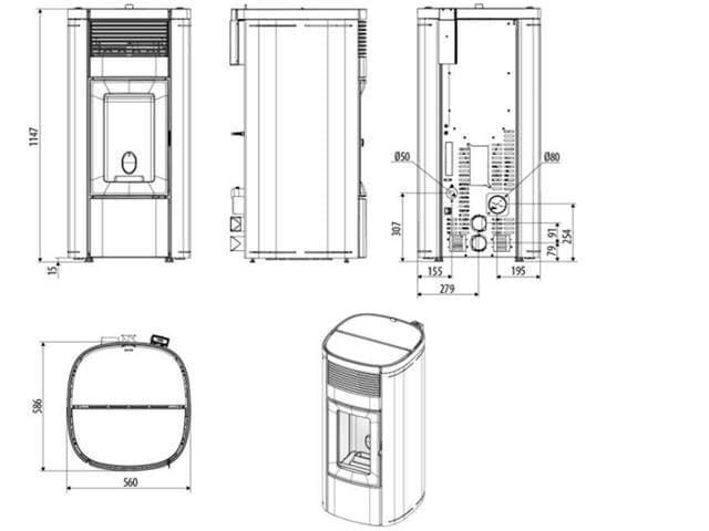 Estufa de pellet Musa Comfort Air 14kW M2+ - Imagen 2