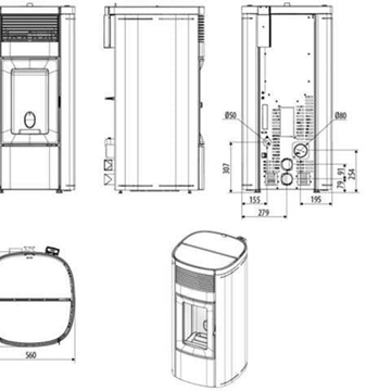 Estufa de pellet Musa Comfort Air Matic 12 CORE R - Imagen 2