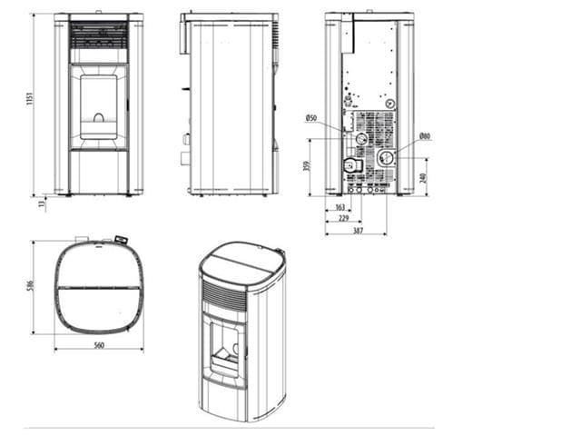 Estufa de pellet Musa Hydromatic 18kW M2+ - Imagen 2