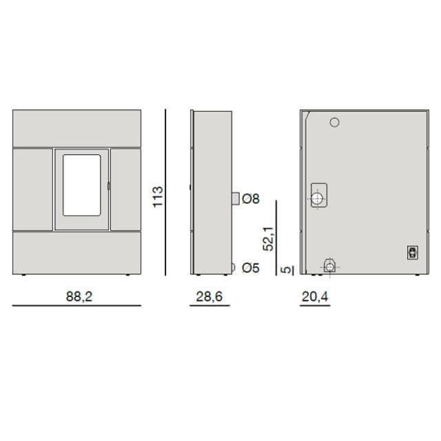 Estufa de pellet Ray Comfort Air 8 Rear M2 - Imagen 10