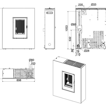 Estufa de pellet Rock Comfort Air 8 UPXUP - Imagen 1